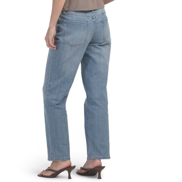 BLUE REVIVAL Rome Rinse Hailey Mid Rise Straight Ankle Finished Hem Jeans - Picture 2 of 2